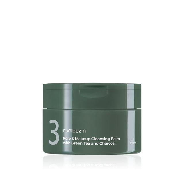 [Numbuzin] No.3 Pore & Makeup Cleansing Balm – Thé vert & Charbon – 85g