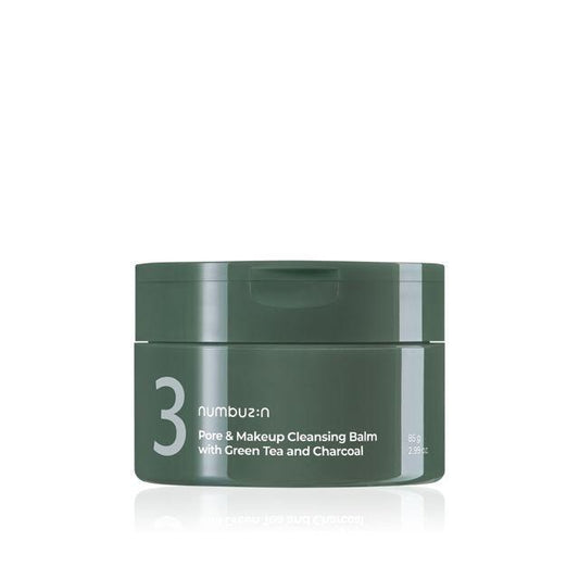 [Numbuzin] No.3 Pore & Makeup Cleansing Balm – Thé vert & Charbon – 85g
