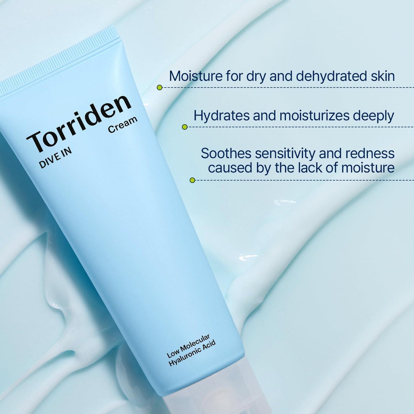 Torriden – DIVE IN Crème Hydratante à l’Acide Hyaluronique Bas Poids Moléculaire 80 ml