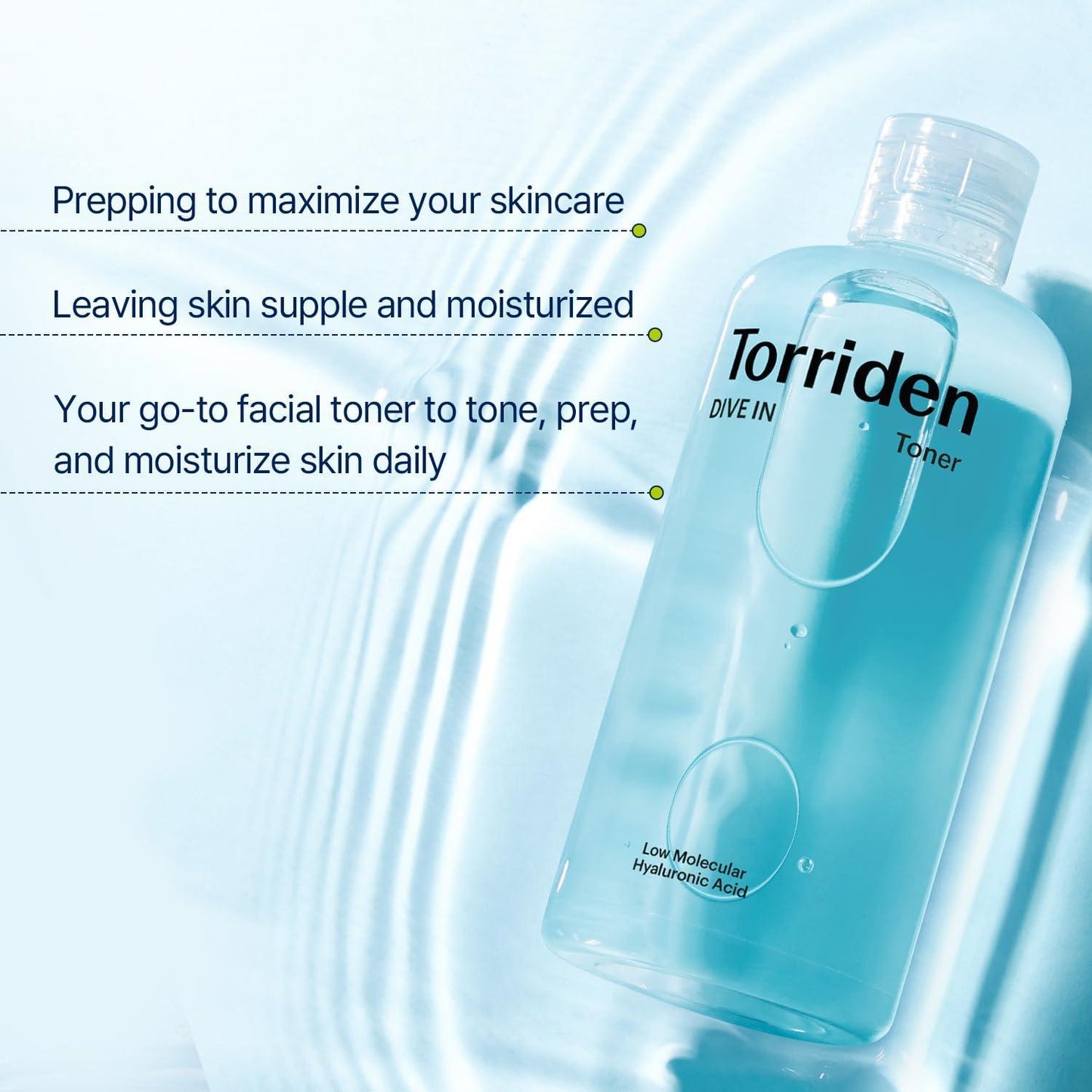 Torriden – DIVE IN Toner à l’Acide Hyaluronique Bas Poids Moléculaire 300 ml