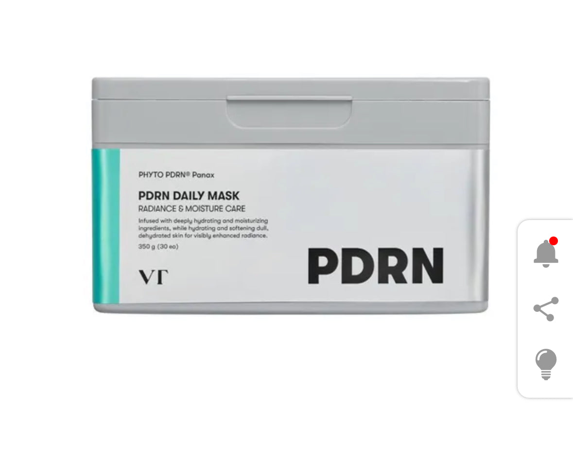 Masque hydratant coréen VT Cosmetics – PDRN Daily Mask (30 masques)