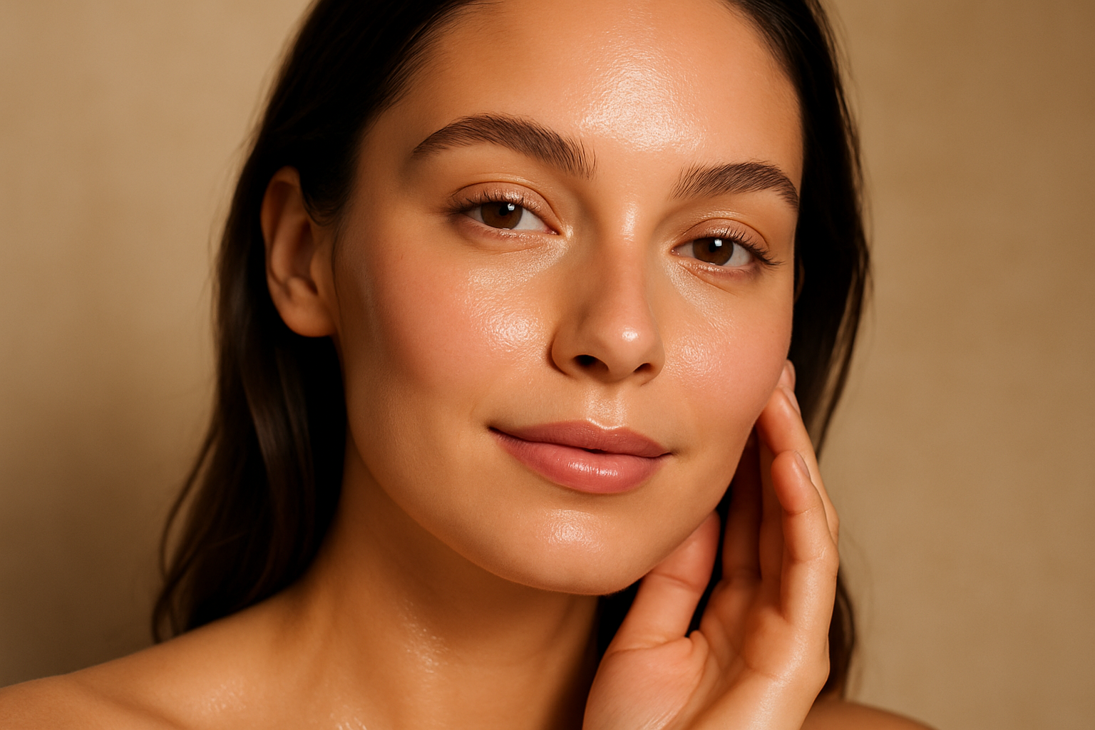Femme avec une peau lumineuse 